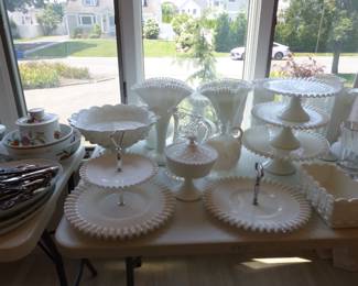 Bric-a-brac milk glass