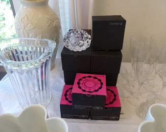 Bric-a-brac, Baccarat stemware, Orrefors, Rosenthal