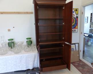 Pair of cabinets & bric-a-brac. Waterford, Lalique, Steuben