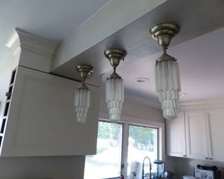 Set of 4 Art Deco pendant lights