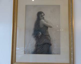 Antique Edouard Bisson framed print