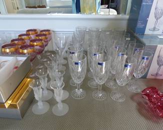 Crystal stemware, Waterford Marquis, Sasaki
