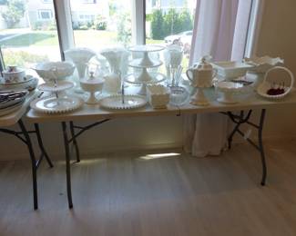 Bric-a-brac milk glass