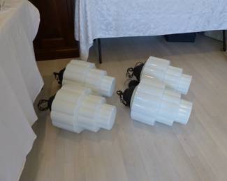 Set of 4 antique light fixtures