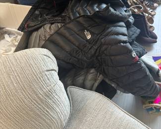 Mink coat, clothing, shoes, tablecloths