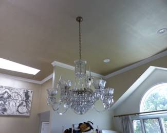 Large antique crystal chandelier