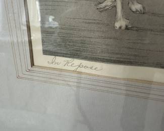 Courcelles Art Deco etching "In Repose"