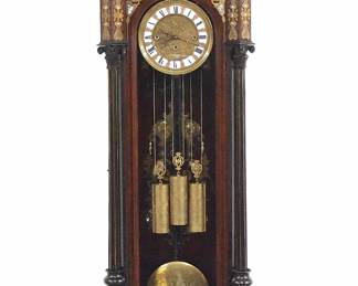 3 weight Vienna Regulator with Pewter, Brass, Abalone and Mother-of-Pearl inlay