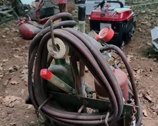 Portable Welding Cart with Tanks and Torch