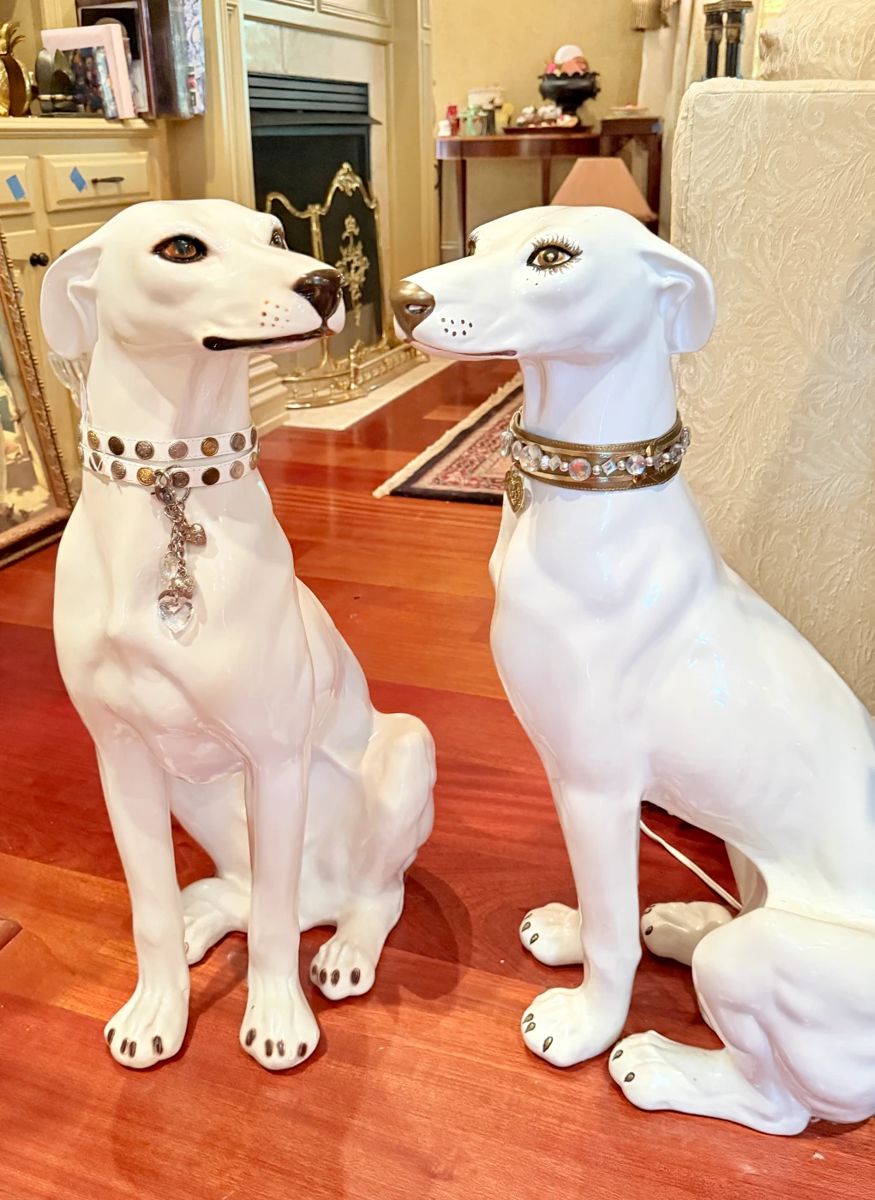 EA pair of whippet statues, made in Italy