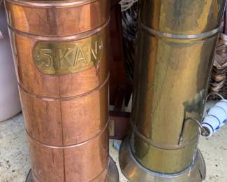 Copper and brass coal scuttles