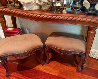 Upholstered Wood Footstools