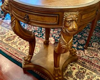 Lion Carved Round Table