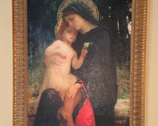 Large gold framed print "L'Addolorata" (Our Lady of Sorrows)" by Antoine Auguste Ernest Herbert