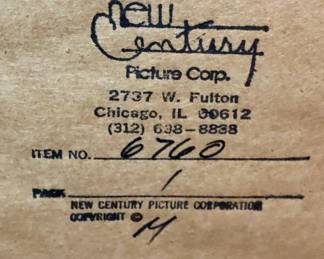 Stamp on back of picture