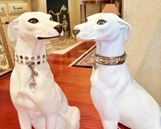 EA pair of whippet statues, made in Italy
