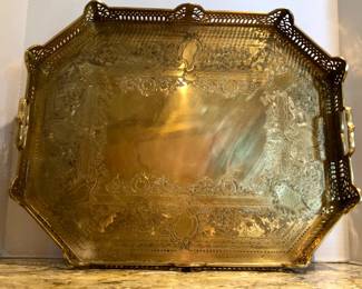 Decorative Crafts large brass serving tray