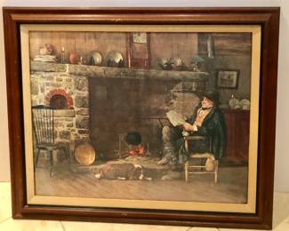 Large wood framed print "Solid Comfort" by William Henry Lippincott