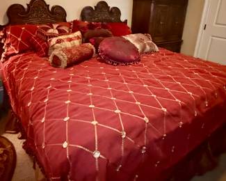 Ornate Wood Carved Bed