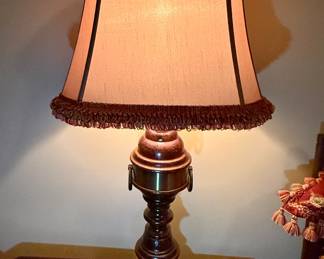 Table Lamp with Fringe Trimmed Lampshade