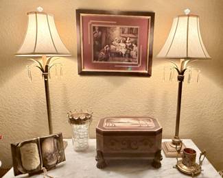 Assorted Table Lamps and Decorative Accessories