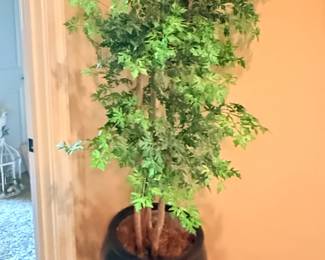Tall faux tree in ceramic pot