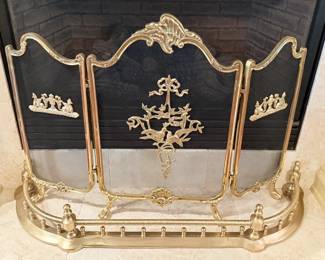 Brass fireplace screen