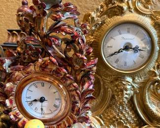 Detail of red and gold Imperial clocks