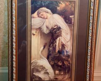 Large framed print "Odalisque" by Lord Frederic Leighton