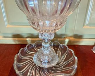 Large cut crystal compote bowl or centerpiece