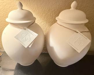 Ballard Designs Suzanne Kaslar bisque covered jars