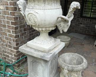 Assorted Garden Planters and Pedestals
