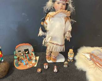 Native American Porcelain Doll And Some Decor