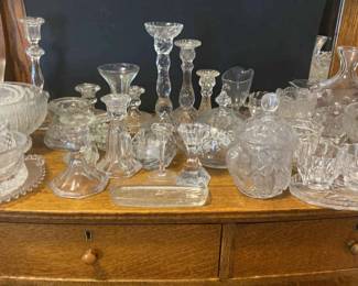 Large Lot Of Cut Glass, Crystal, And Etched Glass
