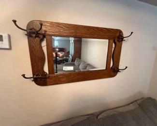 Vintage Tigerwood Entryway Mirror