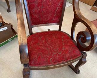 Empire Style Rocking Chair And Mirror