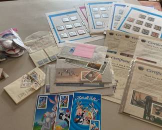 US Postal Stamps And Political Buttons