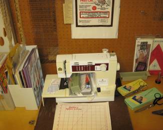 Husqvarna Sewing Machine, Vintage Wiss Scissors 