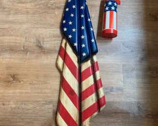TA249Bill Freeman Wood Flag Wall Hanging