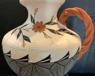 TA185VAcoma Native Pottery Fine Line Jug