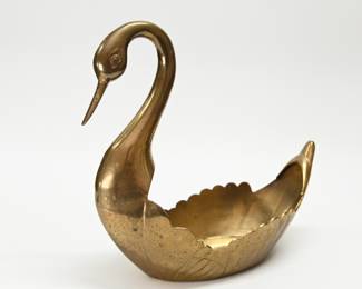 Brass Swan Planter 
