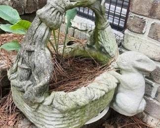 Concrete Rabbit Planter 