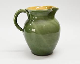 Green Glazed Pottery Pitcher 