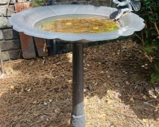 Metal Fairy Birdbath
