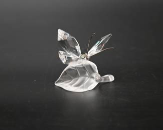 Swarovski Crystal Butterfly on Leaf