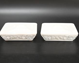 Milk Glass Grape Cluster Ashtrays