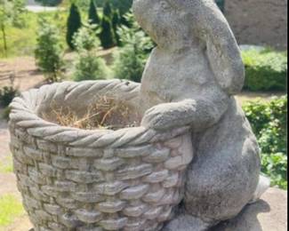 Concrete Rabbit Planter 