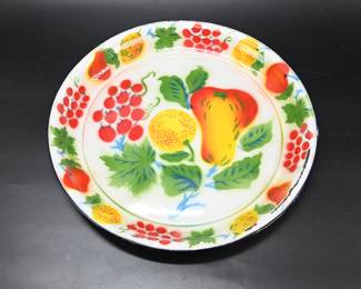 Vintage 13" Metal Fruit Plate