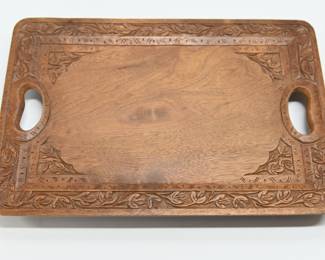 Hand Carved Wooden Serving Tray