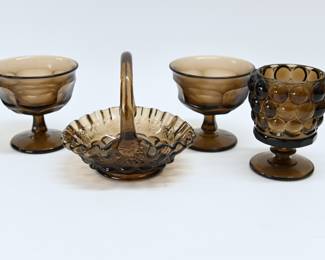 Assorted Brown Glass Lot